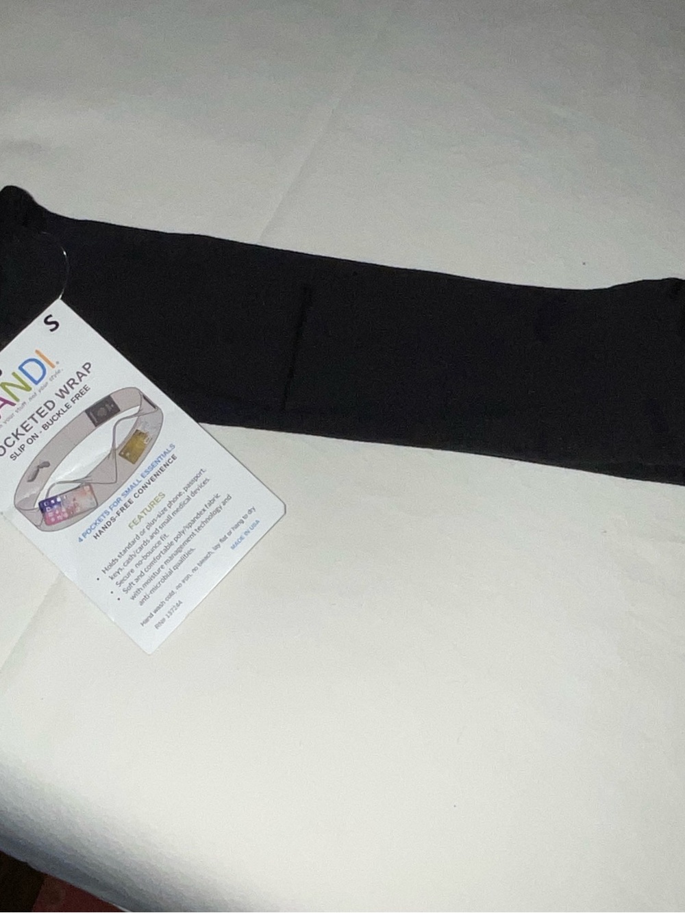 Black Pocketed Wrap Belt with Secure Pouch - Brand: Bandi